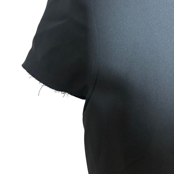 Helmut Lang Black Open Back Frayed Sleeve Mini Dress in Black Size 0 - Picture 3 of 7
